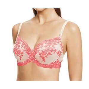 Wacoal Embrace Lace Underwire Bra 65191 Cream Salmon Pink Floral Size 36C